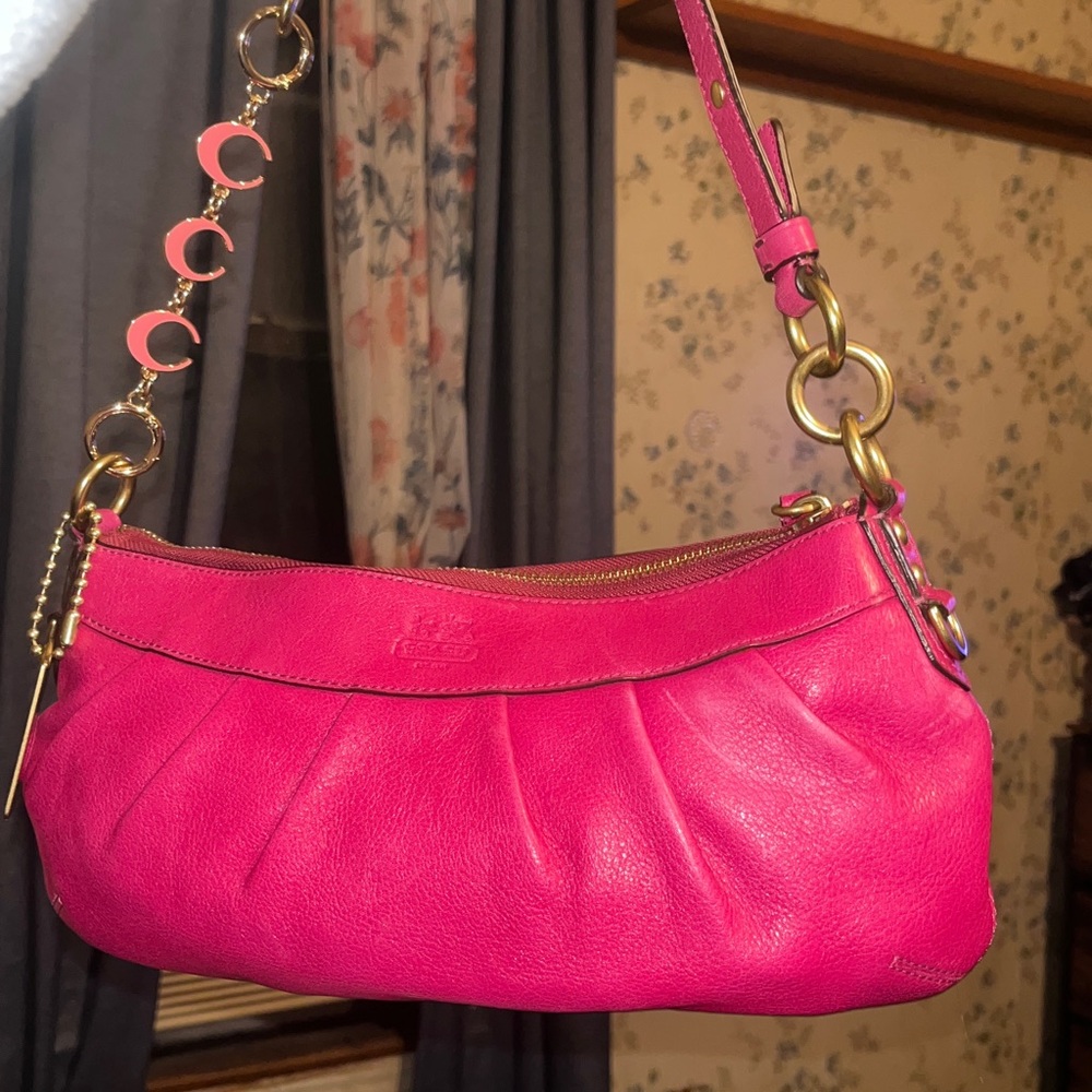 Coach Madison Hot Pink/Magenta Leather Shoulder Bag - Picture 12 of 15